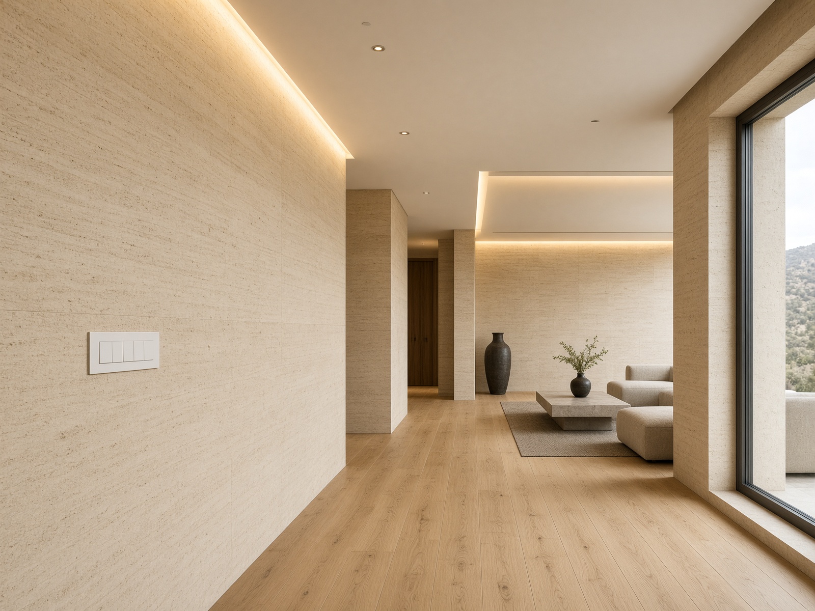 Villa içi aydınlatma ve elektrik bitiş detayı